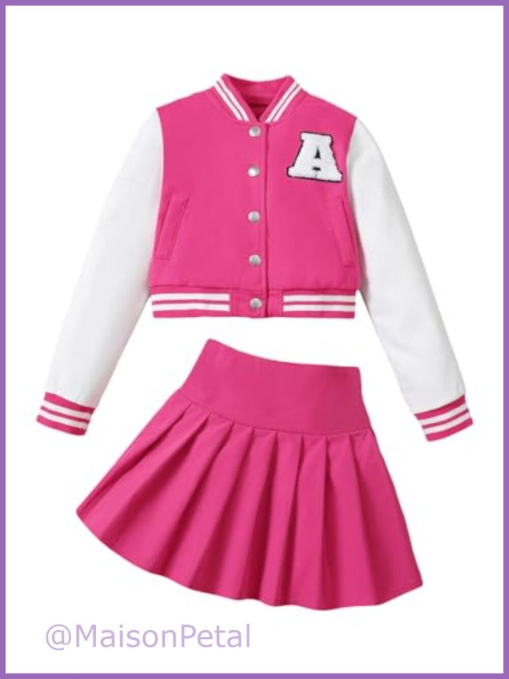 Girls 2 Piece Sweatshirt & Pleated Skirt Set Long Sleeve Preppy Outfit